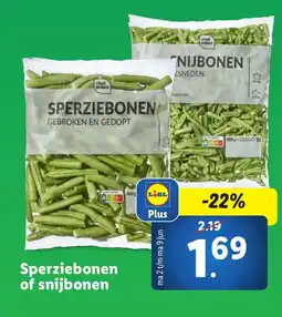 Lidl Sperziebonen of snijbonen aanbieding