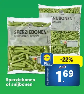 Lidl Sperziebonen of snijbonen aanbieding
