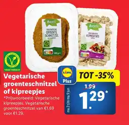 Lidl Vegetarische groenteschnitzel of kipreepjes aanbieding
