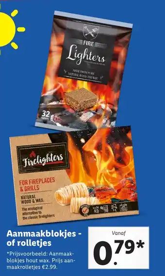 Lidl Aanmaakblokjes of rolletjes aanbieding
