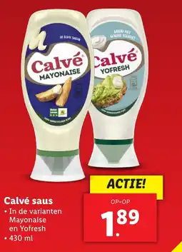 Lidl Calvé saus aanbieding