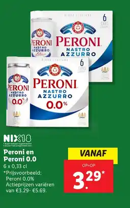 Lidl Peroni en Peroni 0.0 aanbieding