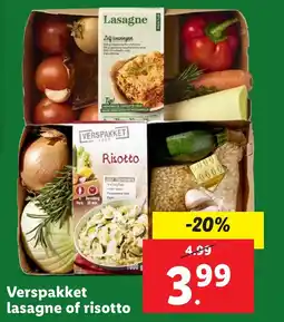 Lidl Verspakket lasagne of risotto aanbieding