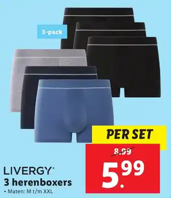 Lidl Livergy 3 herenboxers aanbieding