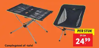 Lidl Campingstoel of tafel aanbieding