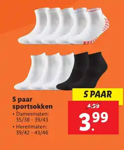 Lidl 5 paar sportsokken aanbieding