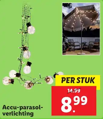 Lidl Accu parasol verlichting aanbieding