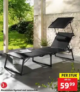 Lidl Aluminium ligstoel met zonnedak aanbieding