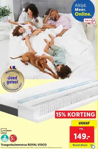 Lidl Traagschuimmatras royal visco aanbieding