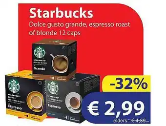 Die Grenze Starbucks Dolce Gusto Grande, Espresso Roast Of Blonde aanbieding