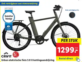 Lidl Crivit urban elektrische fiets 3.0 x kettingaandrijving aanbieding