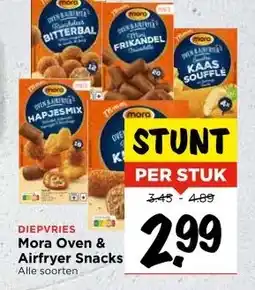 Vomar Voordeelmarkt DIEPVRIES Mora Oven & Airfryer Snacks aanbieding