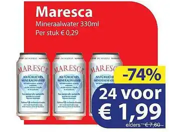 Die Grenze Maresca Mineraalwater 330ml aanbieding