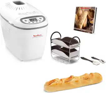 Amazon Moulinex OW6101 Baguette Mac.Pane Broodbakmachine, met 16 Programma's, 1650 watt, Wit aanbieding
