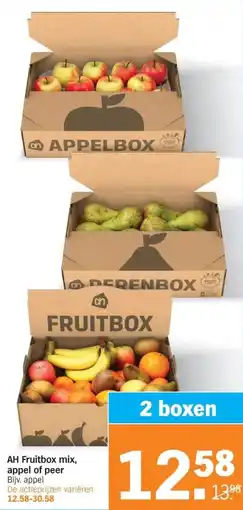 Albert Heijn AH Fruitbox mix, appel of peer aanbieding