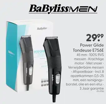 Marskramer BaBylissMEN Power Glide Tondeuse E756E aanbieding