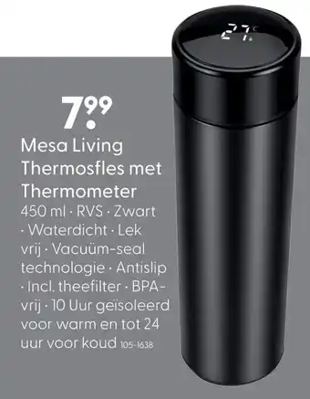 Marskramer Mesa Living Thermosfles met Thermometer aanbieding