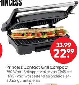 Marskramer Princess contact grill compact aanbieding