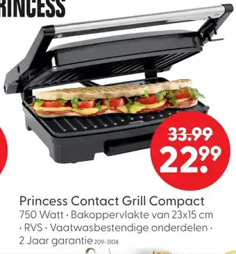 Marskramer Princess contact grill compact aanbieding