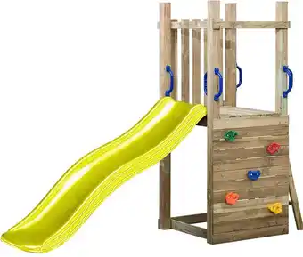 Praxis SwingKing speeltoestel met glijbaan Tour Irma geel 175cm aanbieding