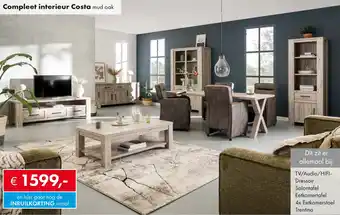 Woonsquare Compleet interieur costa mud oak aanbieding