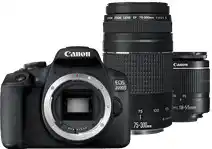 Bol.com Canon EOS 2000D - Spiegelreflexcamera - + 18-55mm f/3.6-5.6 III + 75-300 f/4-5.6 III-lens aanbieding