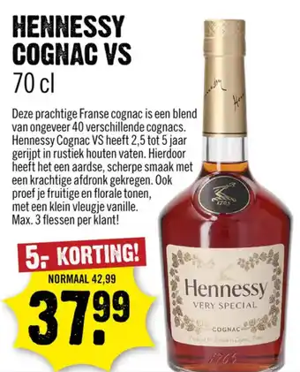 Dirck 3 Hennessy cognac VS aanbieding