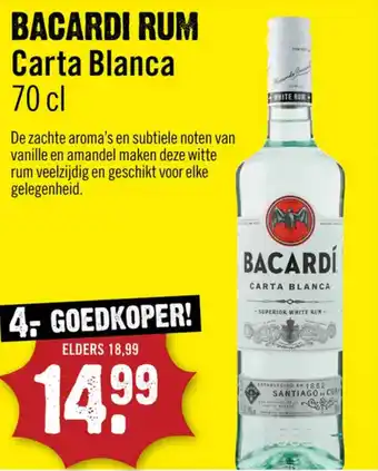 Dirck 3 Bacardi rum carta blanca aanbieding