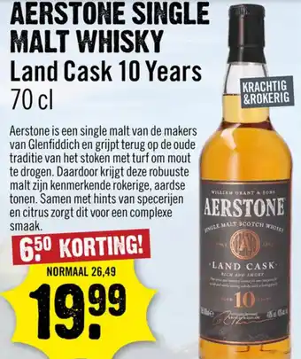Dirck 3 Aerstone single malt whisky Land Cask 10 Years aanbieding