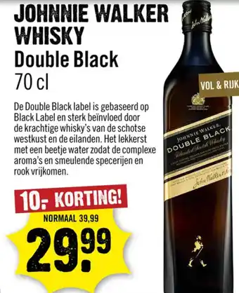 Dirck 3 Johnnie walker whisky Double Black aanbieding