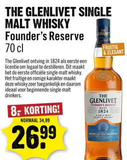 Dirck 3 The Glenlivet single malt whisky founder's reserve aanbieding