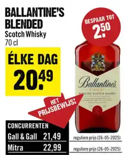 Dirck 3 Ballantine's Blended scotch whisky aanbieding
