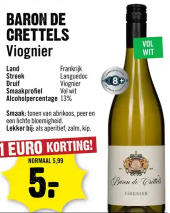 Dirck 3 Baron de Crettels viognier aanbieding
