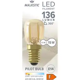 Albert Heijn Majestic Led fil schakelbord goud E14 15W aanbieding