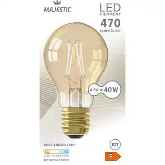 Albert Heijn Majestic Led fil standaard goud E27 40W aanbieding