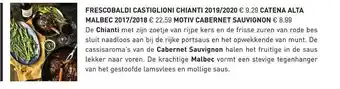 Gall & Gall Frescobaldi Castiglioni Chianti 2019-2020, Catena Alta Malbec 2017-2018 Of Motiv Cabernet Sauvignon aanbieding