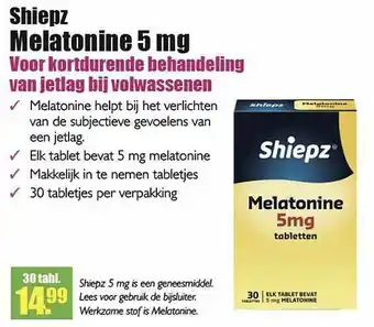 Gezond & Wel Shiepz Melatonine 5 Mg aanbieding