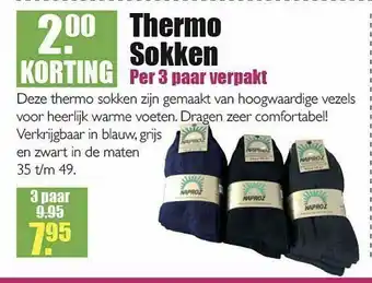 Gezond & Wel Thermo Sokke 2.⁰⁰ Korting aanbieding