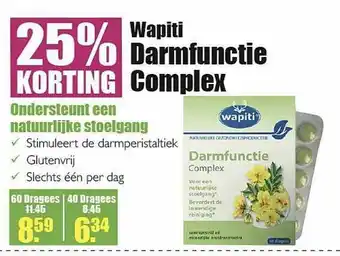 Gezond & Wel Wapiti Darmfunctie Complex 25% Korting aanbieding