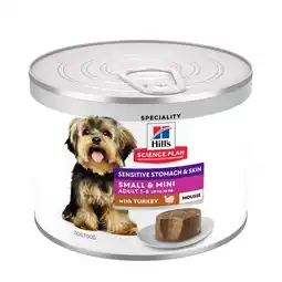 Zooplus 24x 200g Hill's Science Plan Gevoelige Maag & Huid Klein & Mini Mousse Kalkoen nat hondenvoer aanbieding