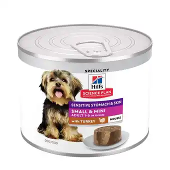 Zooplus 24x 200g Hill's Science Plan Gevoelige Maag & Huid Klein & Mini Mousse Kalkoen nat hondenvoer aanbieding