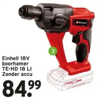 GAMMA Einhell 18V boorhamer TE-HD 18 LI Zonder accu aanbieding
