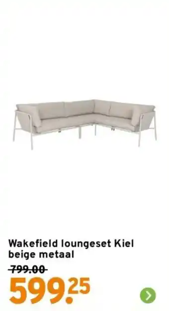 GAMMA Wakefield loungeset Kiel beige metaal aanbieding