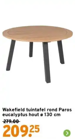 GAMMA Wakefield tuintafel rond Paros eucalyptus hout aanbieding