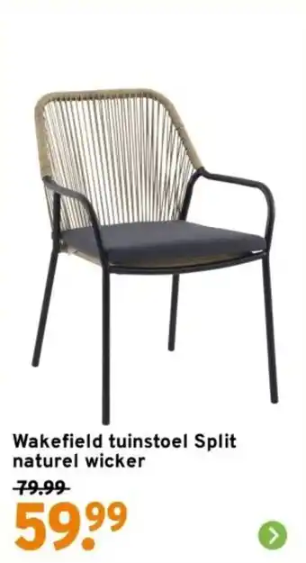 GAMMA Wakefield tuinstoel Split naturel wicker aanbieding