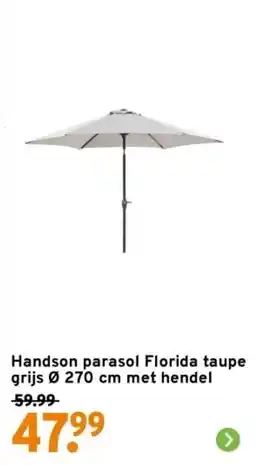 GAMMA Handson parasol Florida taupe grijs aanbieding