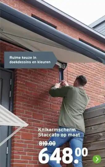 GAMMA Knikarmscherm Staccato op maat aanbieding