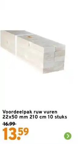GAMMA Voordeelpak ruw vuren 22x50 mm aanbieding