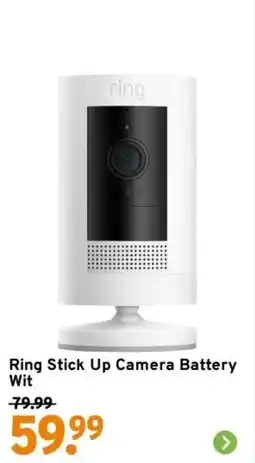 GAMMA Ring Stick Up Camera Battery Wit aanbieding