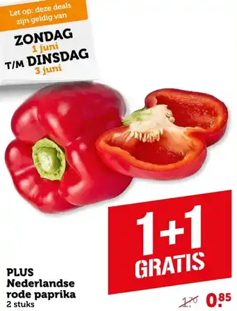 Coop PLUS Nederlandse rode paprika aanbieding
